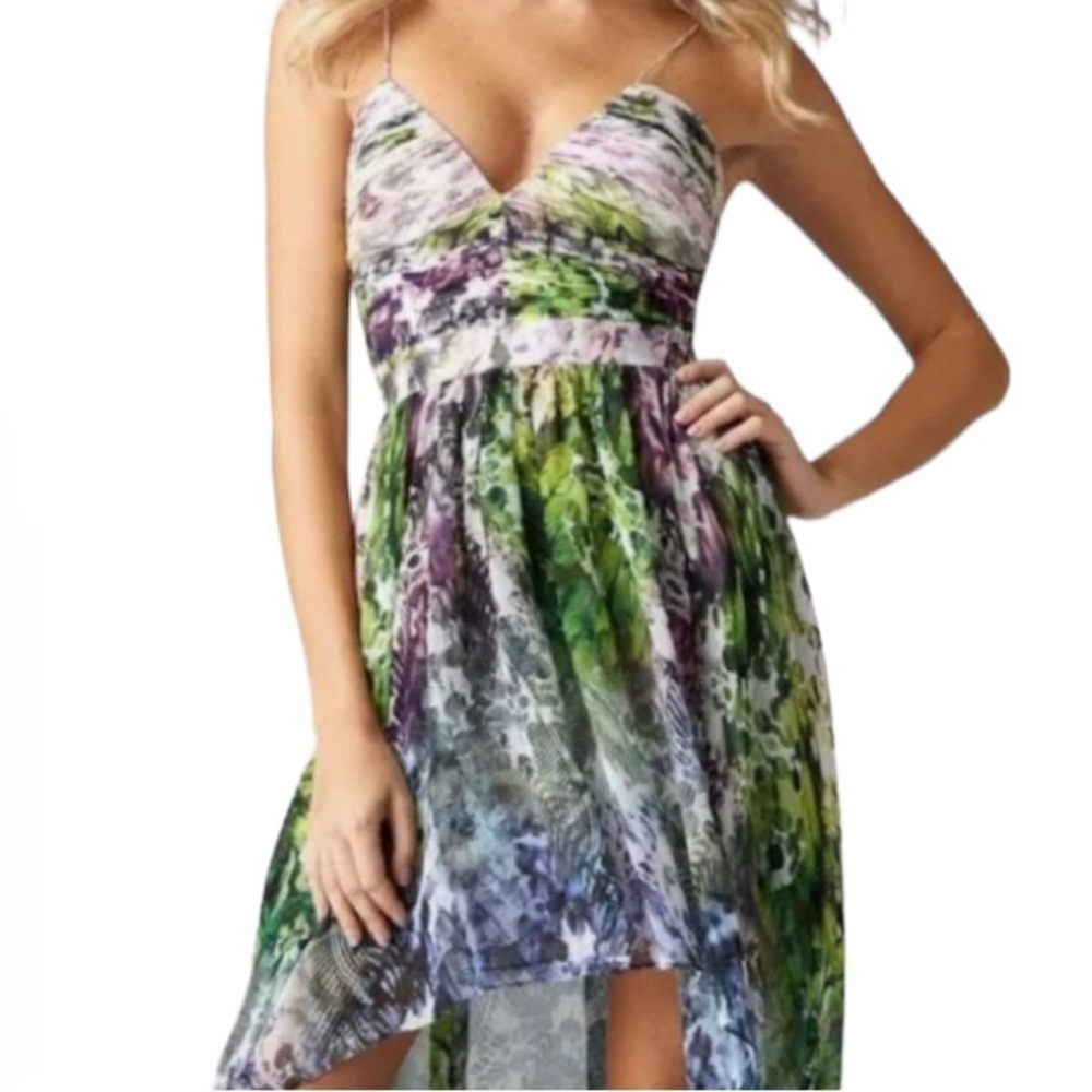 Aidan Mattox Floral High Low Dress Size 10